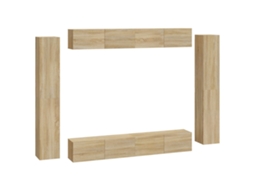 Tv Cabinet Set, Tv Cabinet Sets Vidaxl Marrom Madeira Processada (n/a)