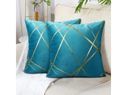 Conjunto De 2 Sofás Verdes (sem Capa De Almofada) Capa De Almofada De Veludo 45 X 45 Cm Capa De Almofada Decorativa Almofada Geométrica Com Linhas Dou