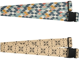 Conjunto De 2 Cintas Bagagem Simples E Ajustáveis Com Padrão Rabo Peixe Malas, Acessórios De Viagem Essenciais