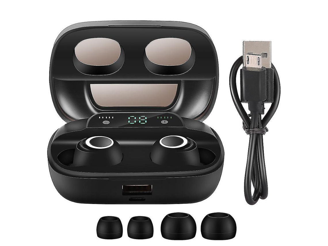Fones De Ouvido Bluetooth 5.0 Com Display Digital Led, Fones De Ouvido Sem Fio Com Microfone Tws, S11, Binaural, Preto Ly Ebike
