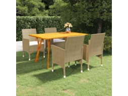 Vidaxl 5 Pcs Conjunto De Jantar Para Jardim Bege