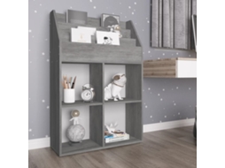 Vidaxl Suporte Revistas Infantil 71x30x114 Cm Aglom. Cinzento Cimento