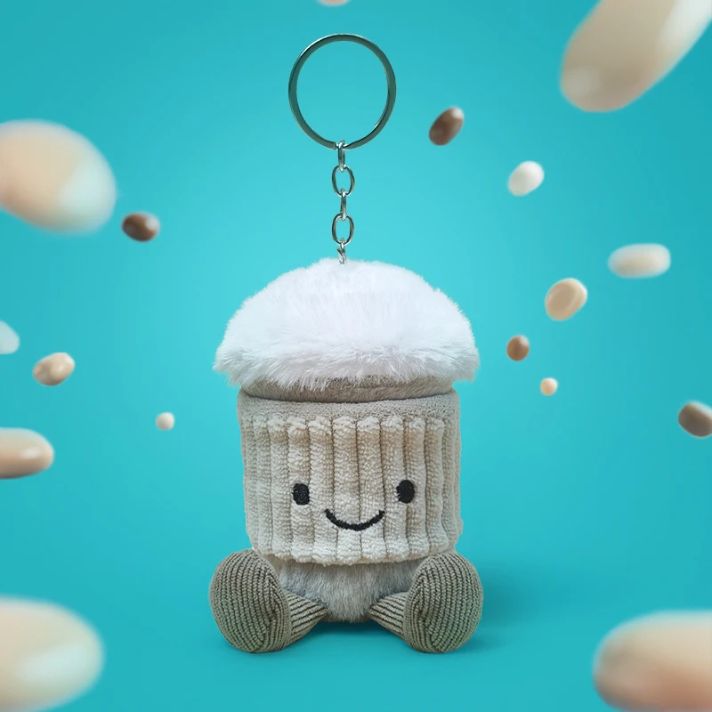 (café) Chaveiro De Pelúcia De Animal Fofo De 10 Cm, Decoração Para Bolsa