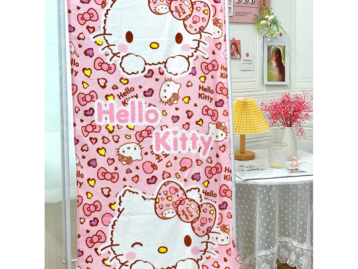 Toalha de Banho Infantil Gato Leopardo Rosa Soft Algodão