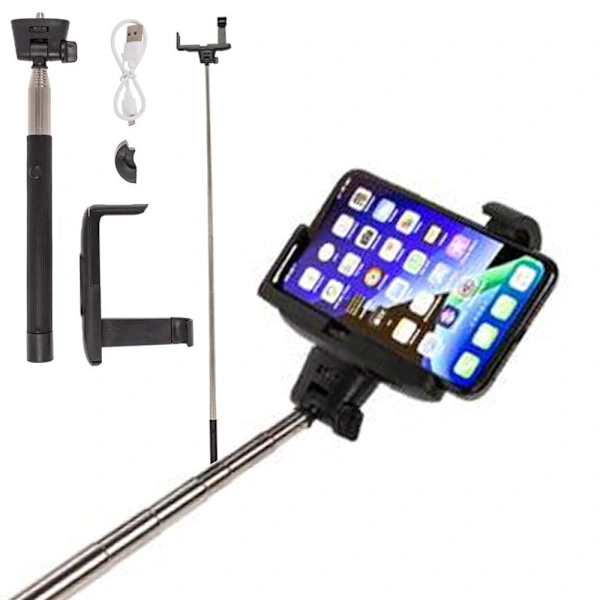 Bastão De Selfie Com Bluetooth / Bastão De Selfie - Iphone/android Preto_tfrf