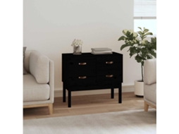 Vidaxl Mesa Consola 90x40x78 Cm Madeira De Pinho Maciça Preto