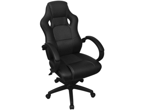 Cadeira Gaming VIDAXL corrida executiva, couro artificial preto