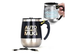 Frasco Misturador Magnético Recarregável Aço Inox 400ml/13.5oz Preto, Para Café, Chá E Leite, Casa, Mesa E Viagem
