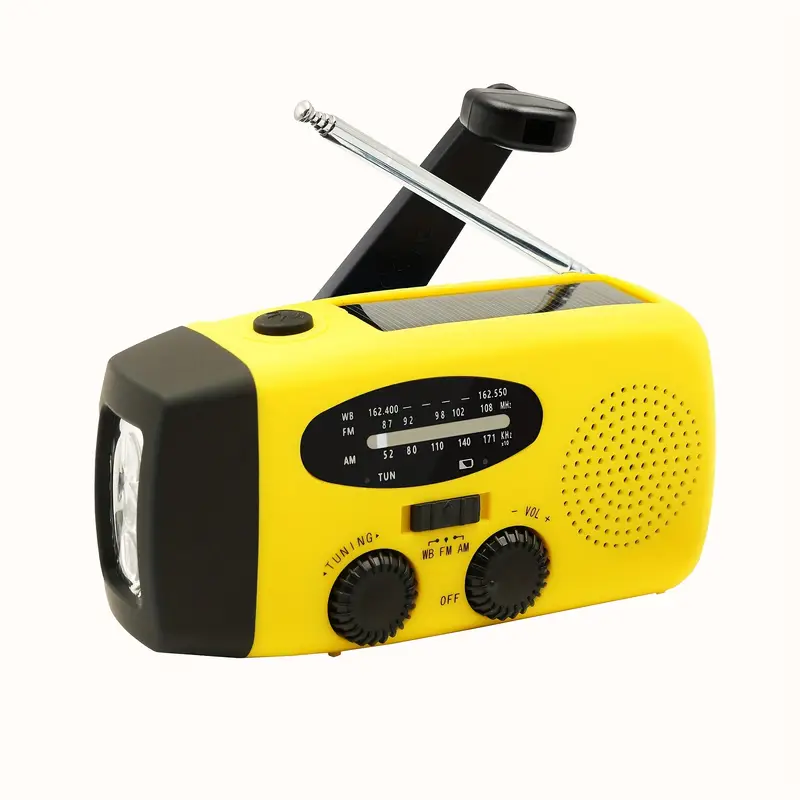 Rádio com Manivela, Iluminação de Emergência Autogerada, Amarela AQUAFORGE