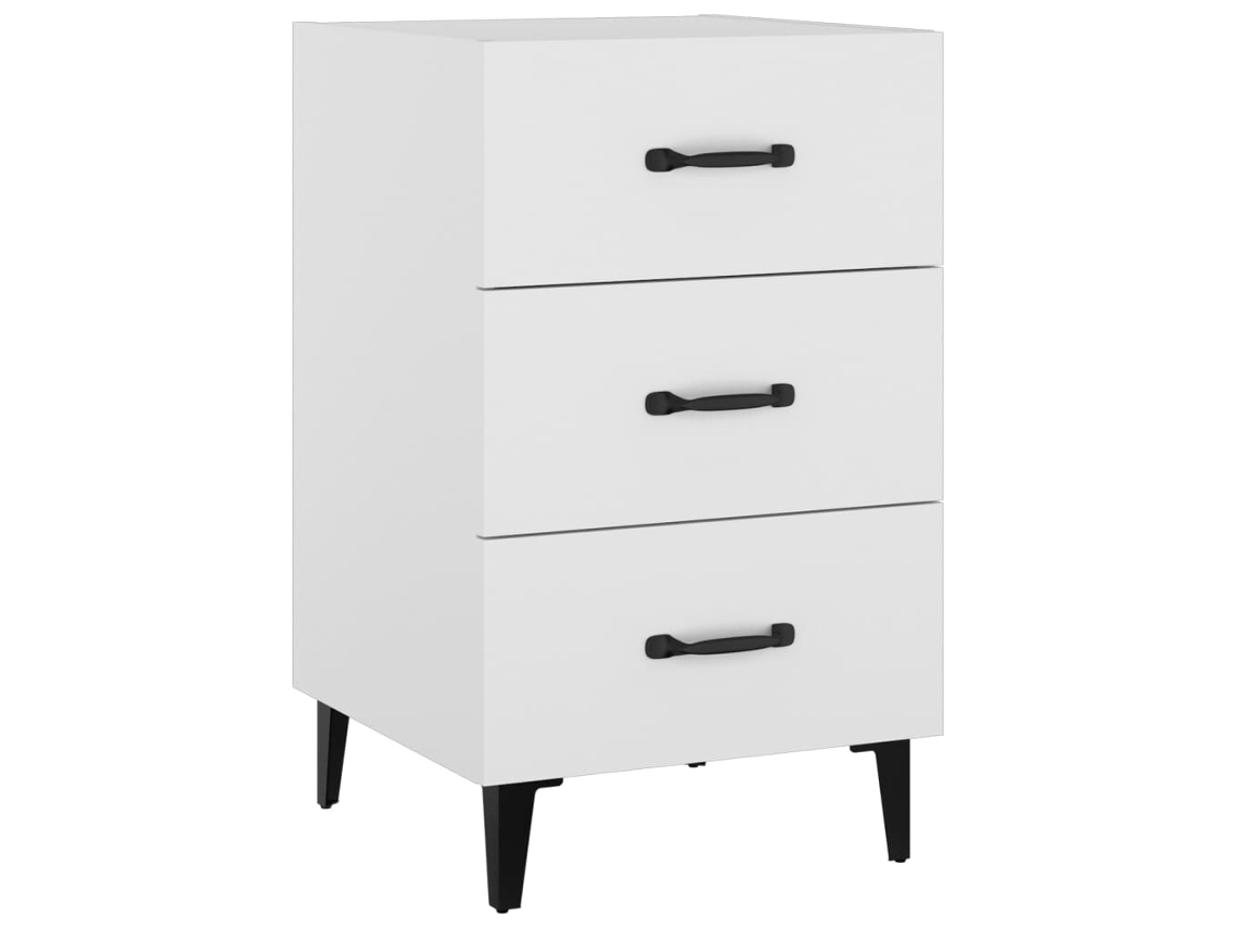 Bedside Cabinet, Bedside Cabinets Vidaxl Branco Madeira Processada (n/a)