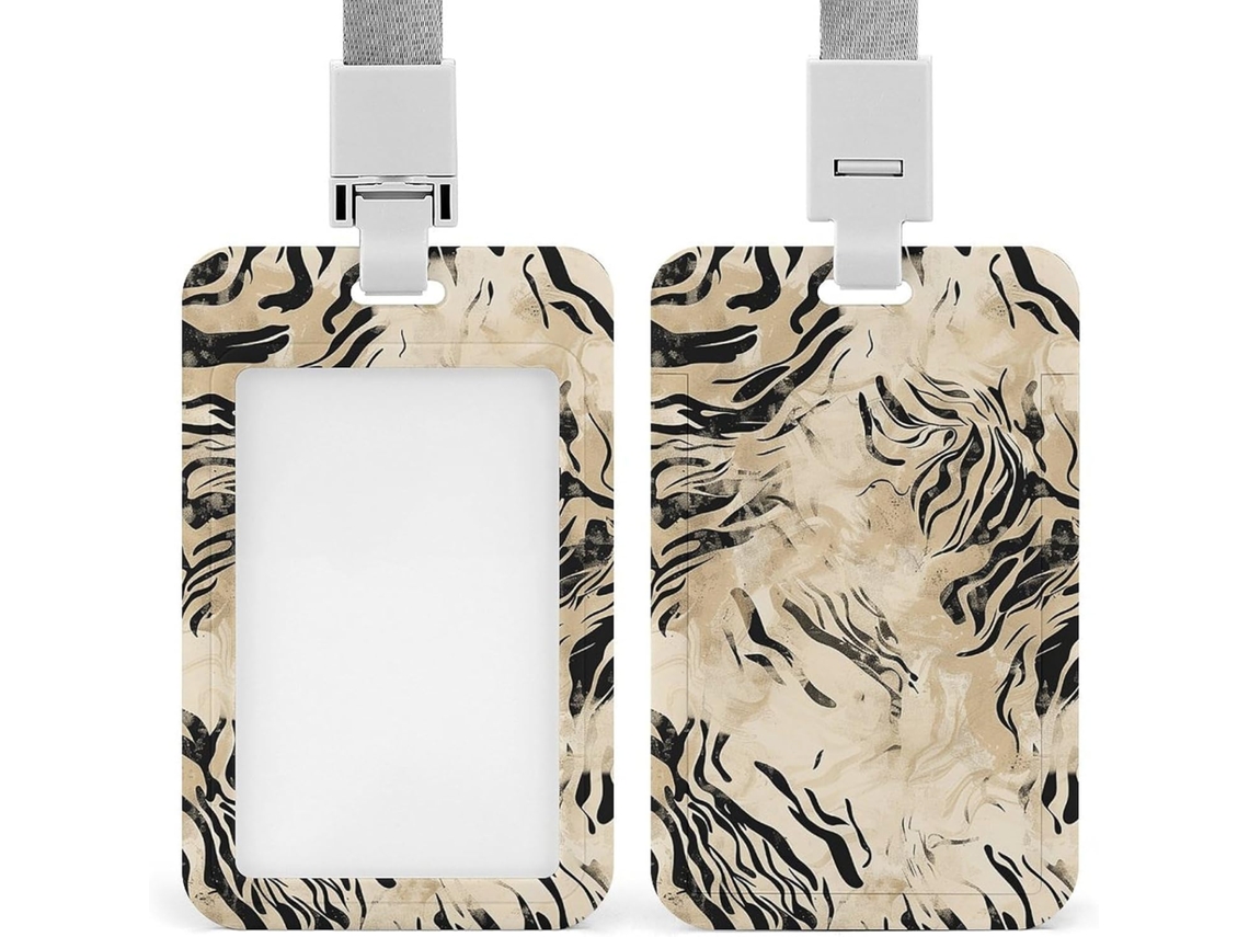 Suporte Crachá Com Estampa Tigre, Protetor Crachá, Capa Vertical Com Cordão, Capa Plástica Impermeável, Estojo