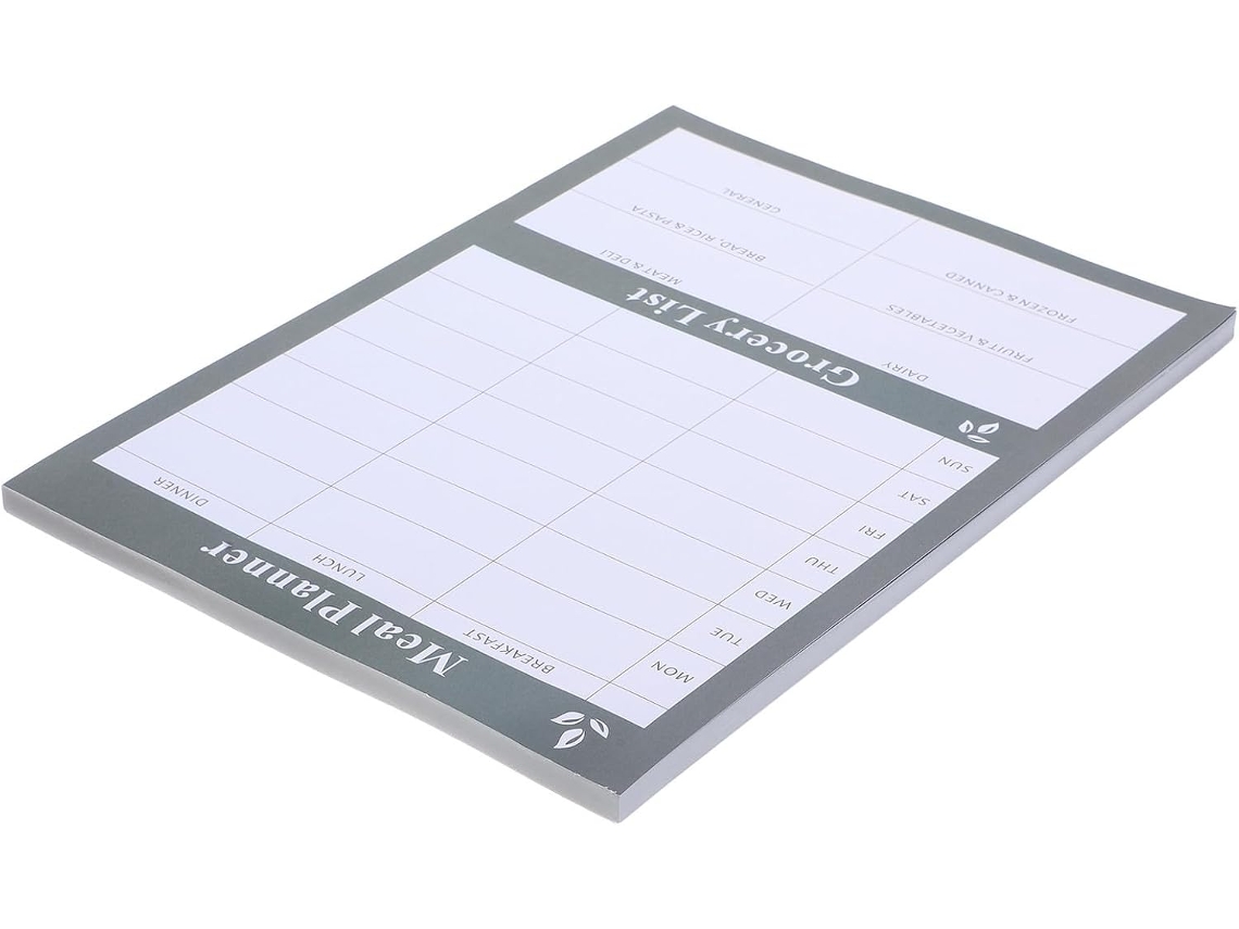 Carnet Liste De Courses Integrado Menus Hebdomadaire Destacável Em Papel Preto Para Planejamento De Refeições