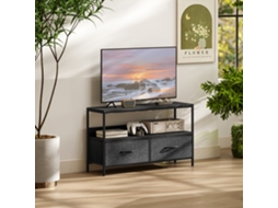 Suporte Tv E 2 Gavetas Destinado A Até 47 Polegadas Com Preto Cinzento 98x29x56 Cm
