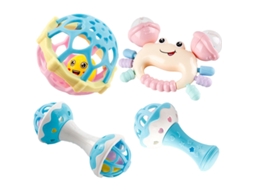 Onjunto de Chocalho de Mordedor 4 Peças para Bebê de 6 12 Meses, Alivia o Desconforto da Gengiva CZHHMART
