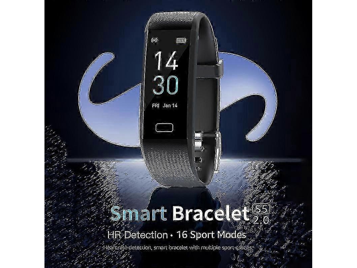 Relógio inteligente S5 Bluetooth esportivo IP68 rastreador de fitness frequência cardíaca pressão arterial bicicleta elétrica
