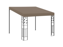 Vidaxl Gazebo De Parede 3x3x2,5 M Cinzento-acastanhado