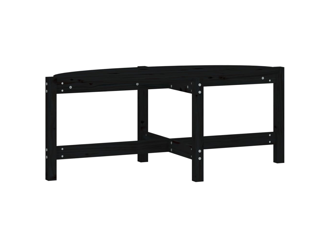 Coffee Table, Coffee Tables Vidaxl Preto Madeira De Pinho (118 X 63 X 45 Cm)