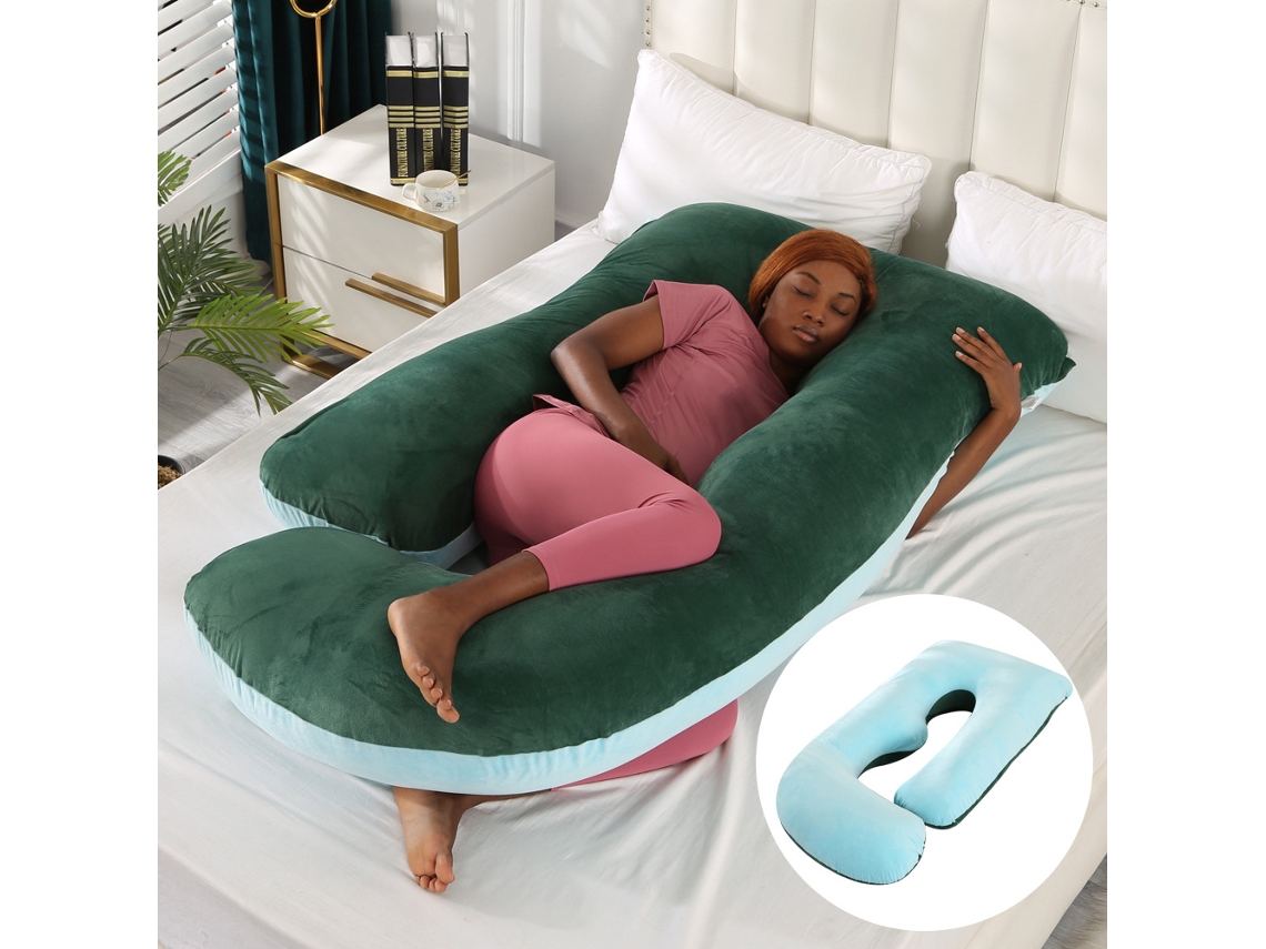 Almofada para Grávidas, Almofada de Amamentação, Alivia as Dores da Gravidez, Item Essencial para Gestantes SPQMENT (65x90x175cm azul esverdeado)