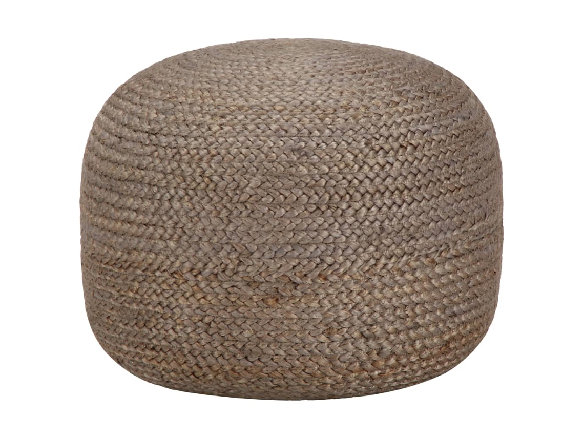 Vidaxl Pufe Artesanal 45x30 Cm Juta Cinzento-claro