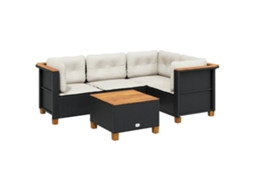 Garden Sofa Set, Garden Sofa Sets Vidaxl Preto Rattan / Vime (n/a)