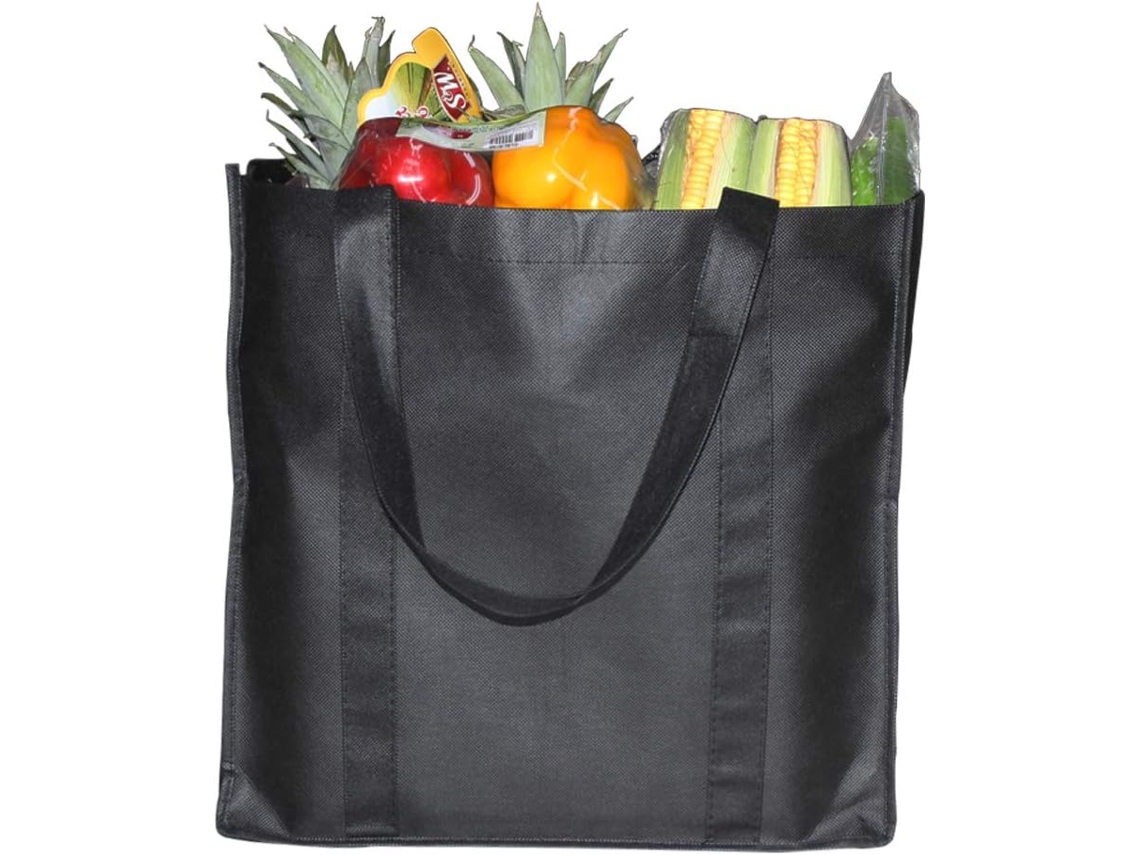 Pacote com 6 Sacolas Reutilizáveis​​ para Compras com Alças, Feitas de Tecido Não Tecido, Suportam Mais de 20 Kg BRILVIBERA