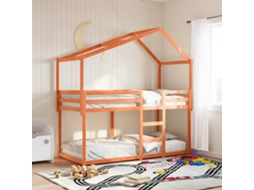 Vidaxl Telhado Cama Infantil 203x80,5x142 Cm Pinho Maciço Castanho-mel