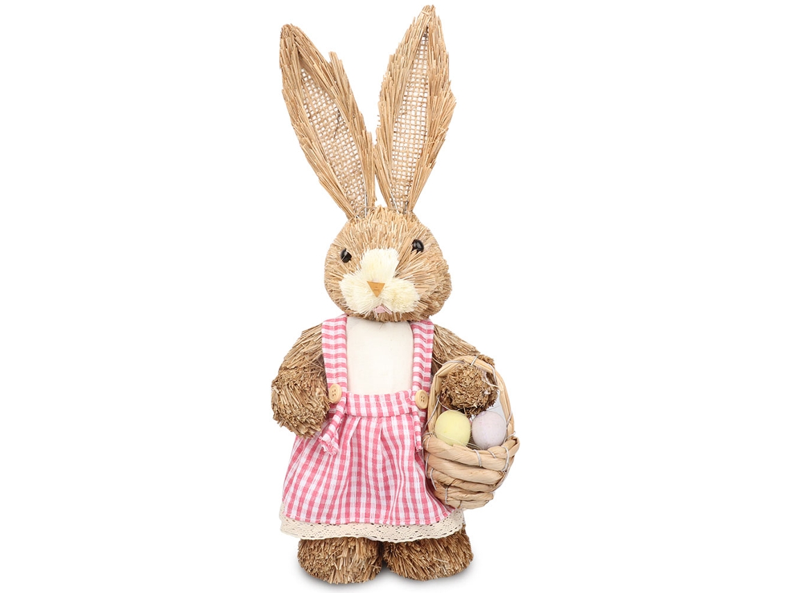 Primerox decoração de Páscoa Coelho de Palha Simulação Adorável Exquisito para Crianças e Amigos