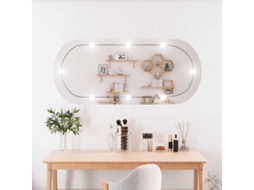 Vidaxl Espelho De Parede Oval Com Luzes Led 45x100 Cm Vidro