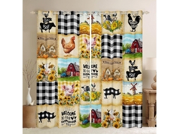 Cortinas Rústicas Com Estampa De Animais Para Meninos E Meninas, Crianças E Adultos, Cortinas Com Estampa De Porcos