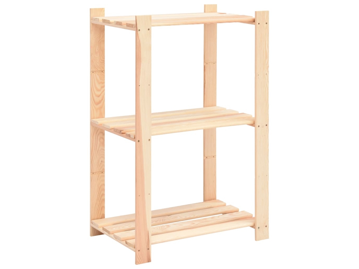 Vidaxl Unidade Arrumação C/ 3 Prateleiras 60x38x90 Cm Pinho 150 Kg
