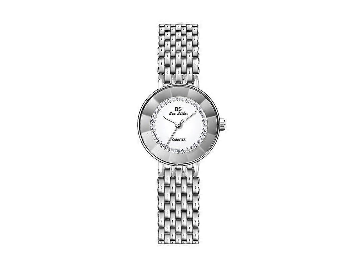 Relógio Feminino Bs Bee Sister Fa1199 Com Mostrador Redondo E Vidro De Borda.