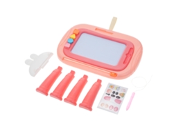 Quadro De Desenho Magnético, Bloco Borrável Com 4 Selos, Brinquedo Educativo Para Crianças Toddlers Rosa