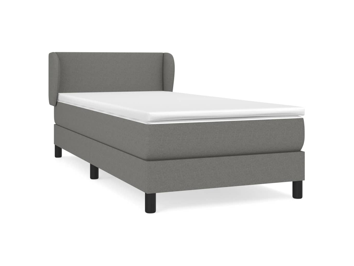 Cama com Molas/colchão 90x190 Cm Tecido Cinza escuro MAISON EXCLUSIVE