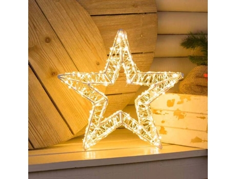 Luz de estrela 3D, 35 cm de diâmetro, fio de metal branco, 800 micro LEDs, diamante Lotti