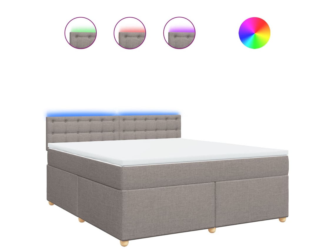 Box Spring Bed, Box Spring Beds Vidaxl Cinzento-acastanhado Tecido (180 X 200 Cm)