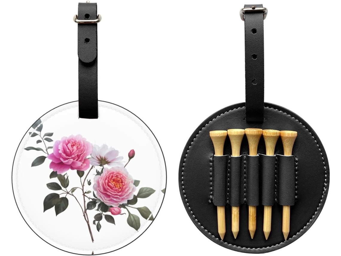 Bolsa para Tees de Golfe Bright Lilies, preta, fácil de transportar, S/MARCA