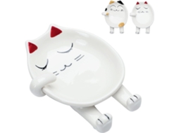 Suporte para Colher em Cerâmica Gato Vermelho Acessório de Cozinha NEVEANCE