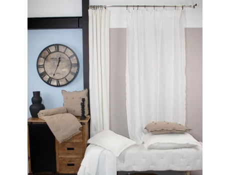 Cortina Transparente Lisa com Ilhós e Clipes Branco 140X250 Cm SUD ETOFFE