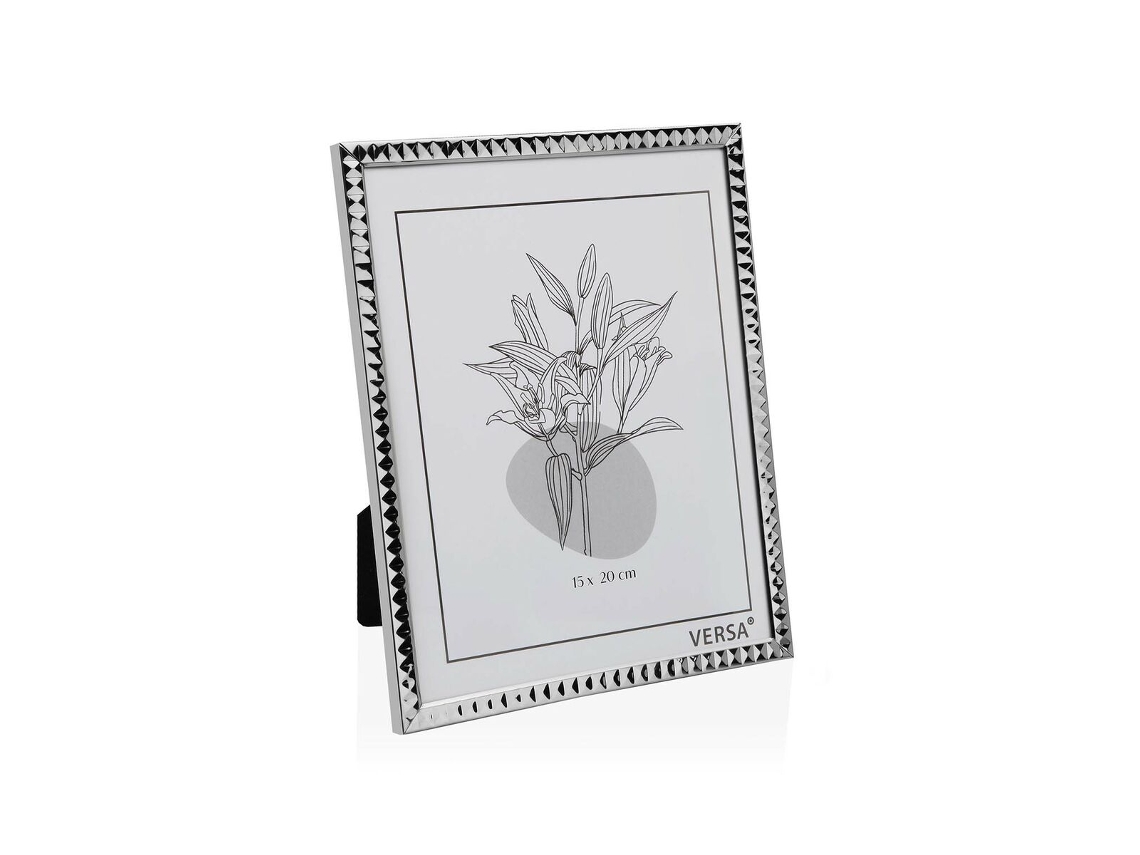 Porta-Retratos VERSA Prateado Metal Minimalista 1x20,5x15,5 cm