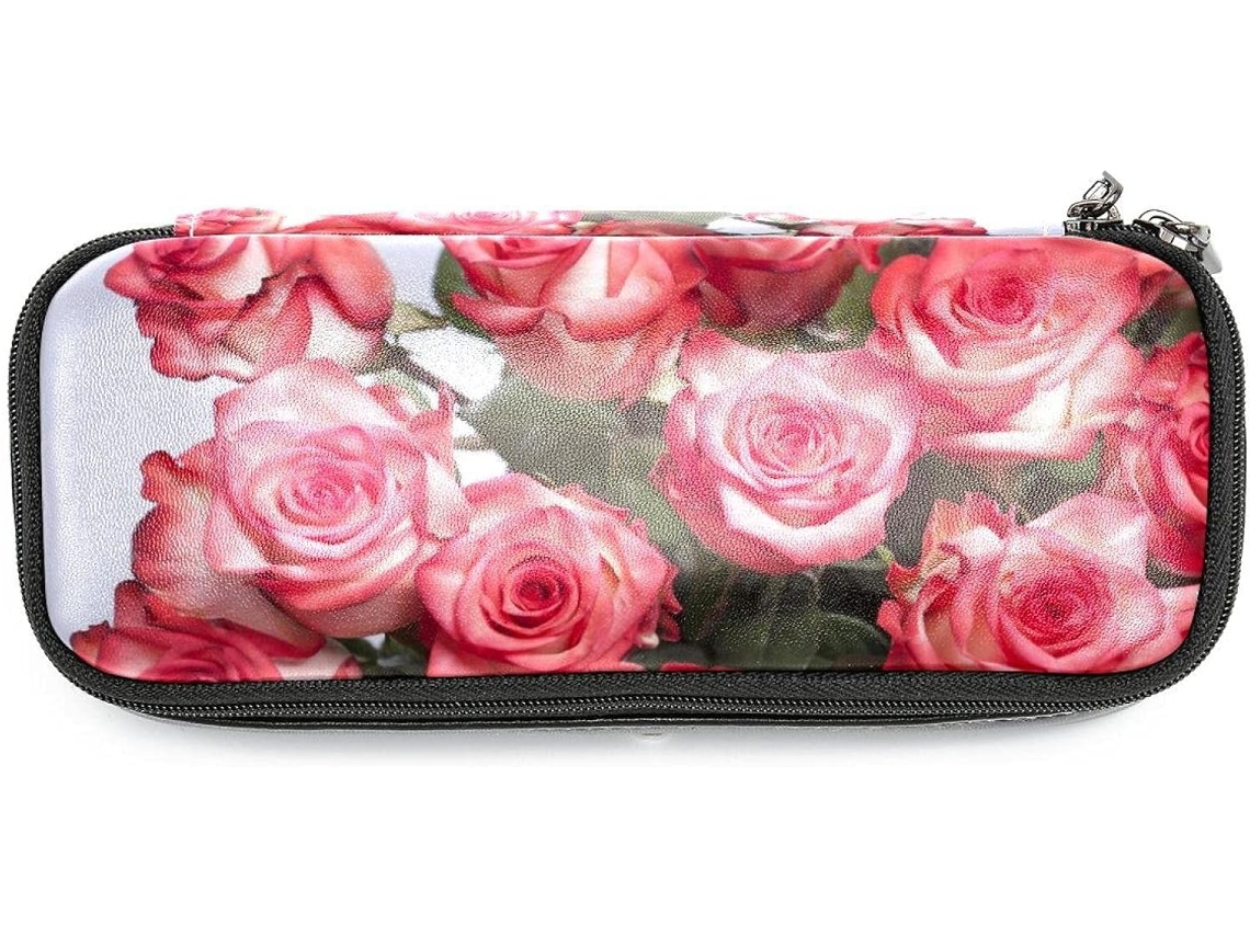 Caderno grande com estampa de rosas cor-de-rosa, ideal para escola, escrivaninha e para adultos, meninas e meninos.