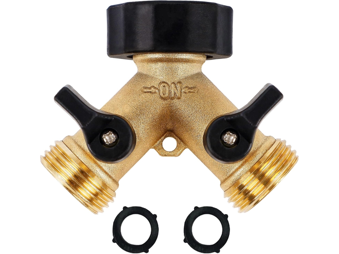 Conector De Mangueira De 2 Vias Com Torneira De Latão Resistente