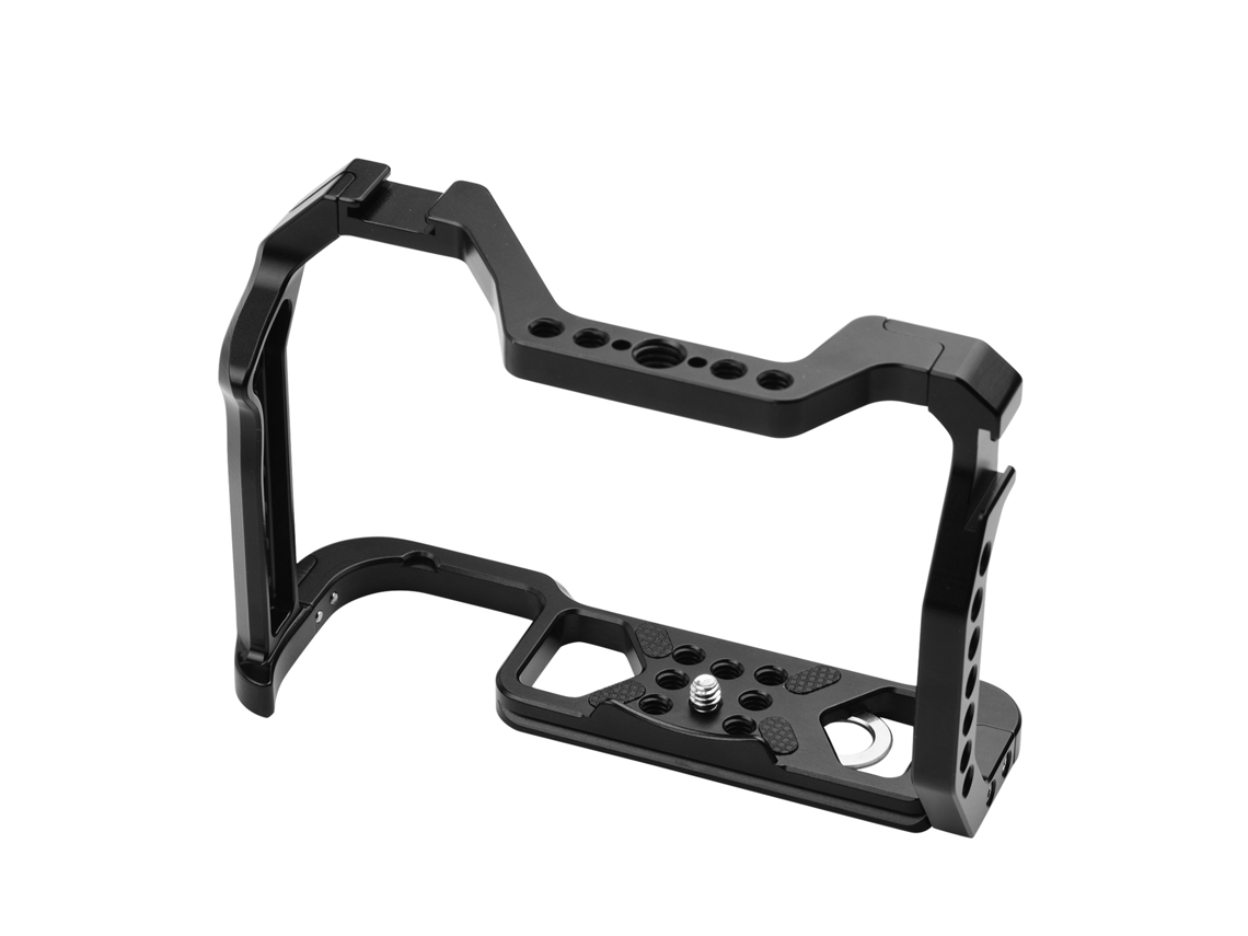 Andoer Aluminum Alloy Camera Cage Replacement For Canon Eos R5 R6 Dslr Camera With 1/4 Inch Screw Holes Dual Cold Shoe Mounts Camera Video Rig