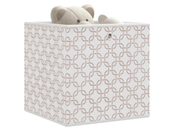 Vidaxl Caixas De Arrumação Dobráveis 4 Pcs 32x32x32 Cm Tnt Creme