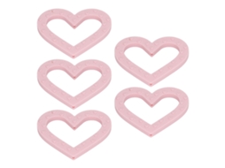 5 Peças De Chupeta De Silicone Em Forma De Coração Suave Seguro Para Bebês E Crianças Pequenas Cor Rosa Claro