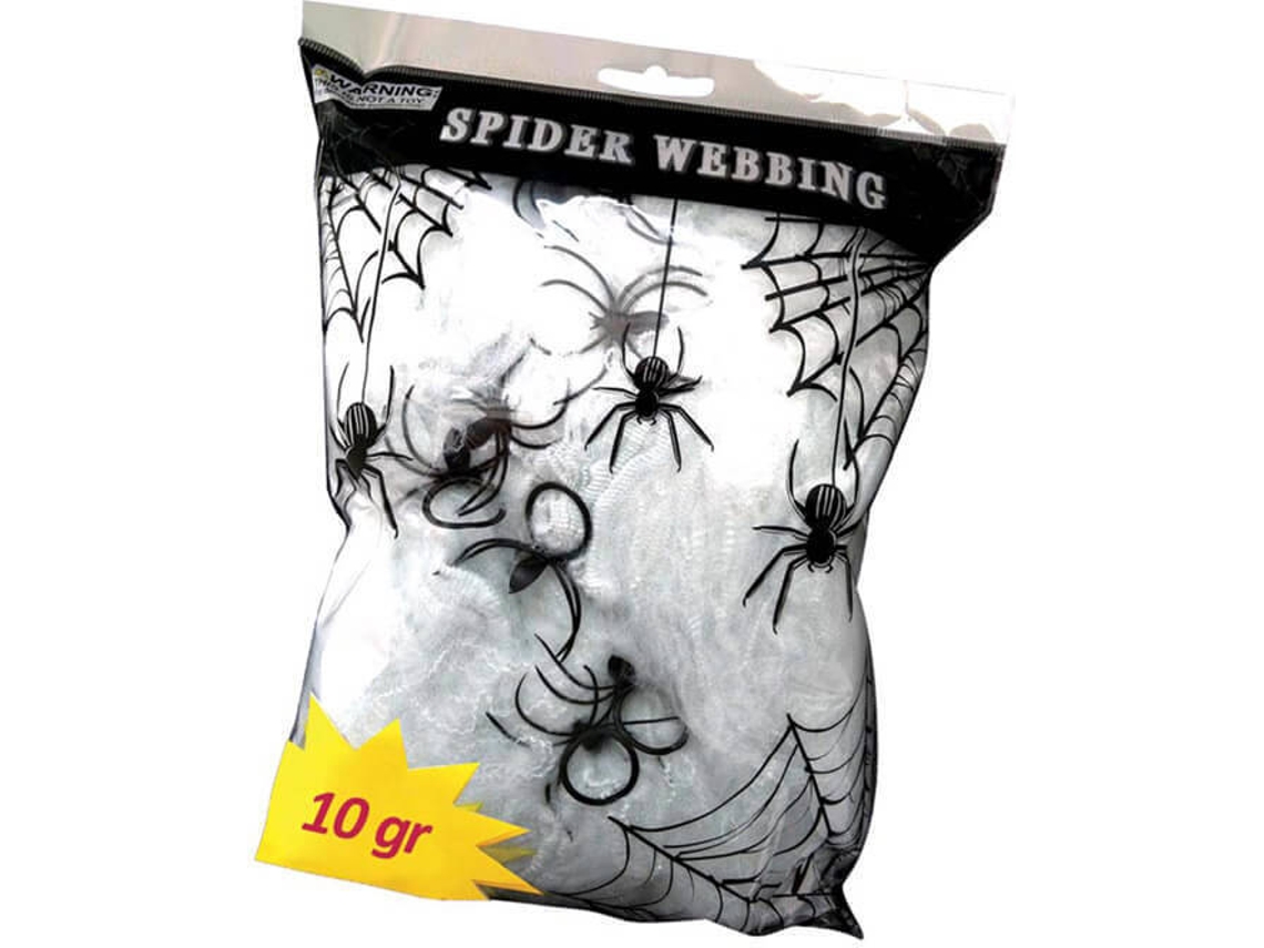 Decorações de Halloween DISFRAZZES Teia de Aranha com Aranha (10 gr)