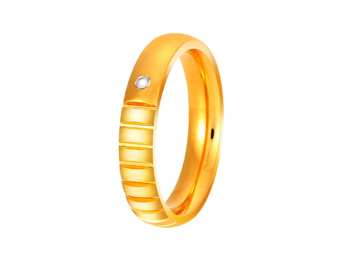 Anel De Casal De Aço Titânio Com Zircão Moda Decoração