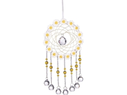 Cristal Amarelo Soneca Flor Cristal Bola Prisma Pendente Árvore Da Vida