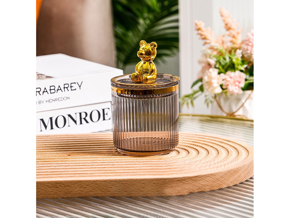 Porta Algodão E Bear, Caixa De Armazenamento Para Cotonetes E Cosméticos. Aquaforge
