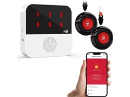 Pager Inteligente Sem Fio Wifi Para Cuidadores De Idosos Com Botão De Alerta Que Liga Para O Celular, Sistema De Alerta Para Cuidadores Com Visor