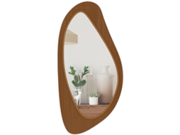 Espelho de Parede com Moldura de Pinho Natural para Quarto e Sala,91,5x45x3cm BTFORUS